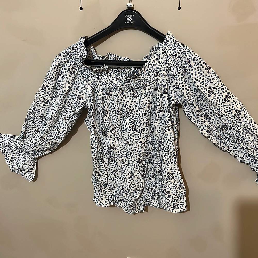 Multicolored of the shoulder blouse